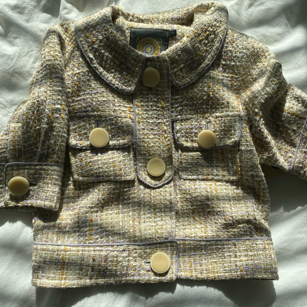 Tweed short sleeve jacket size 6
